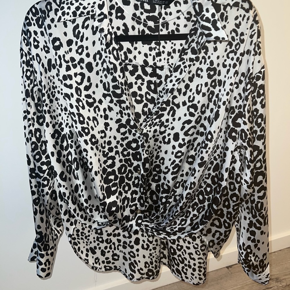 Cheetah print silk top